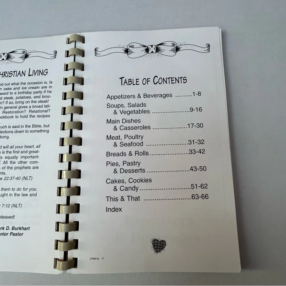 Heavenly Recipes Cookbook Church Of The Nazarene Chanute KS Vintage 1999 Spiral